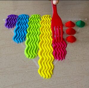 rangoli using spoons